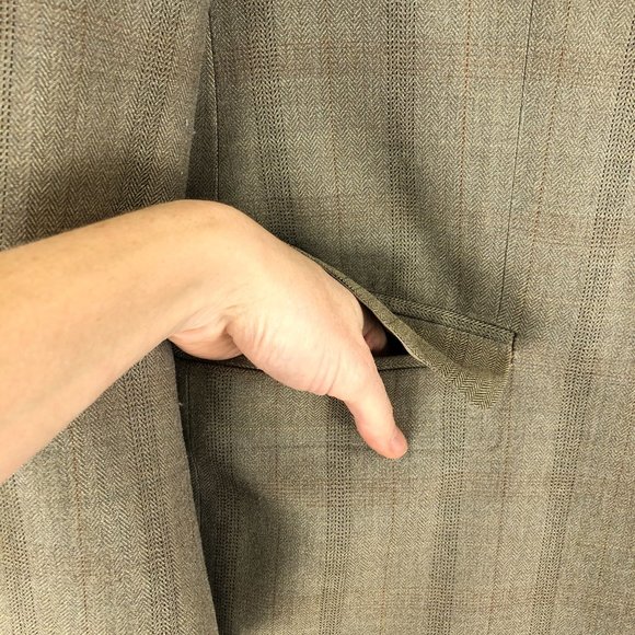 Calvin Klein Men's Size 42R Brown Silk Wool Blend Three-Button Suit Jacket - Picture 7 of 10